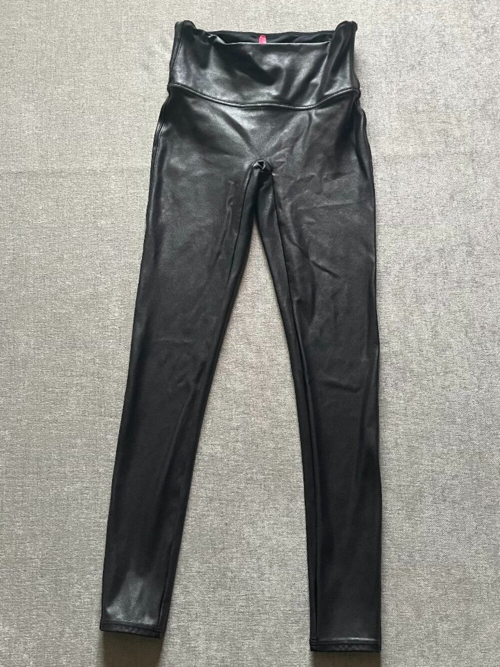 SPANX Leggings Women UK & EU Medium Black Faux Leather High Waist Tummy Control